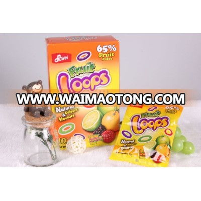 Fruit Loops gummy candy (65% fruit juice)